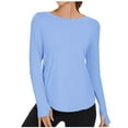 thumbnail image 1 of AherBiu Yoga Tops for Women Lightweight Long Sleeve Athletic Gym Top Tees Shirts Crewneck Quick-Dry Activewear, 1 of 4