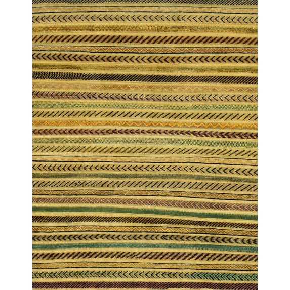 Ahgly Company Indoor Rectangle Abstract Bee Yellow Area Rugs, 5' x 7'