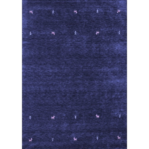 Ahgly Company Indoor Rectangle Abstract Blue Contemporary Area Rugs, 2' x 3'