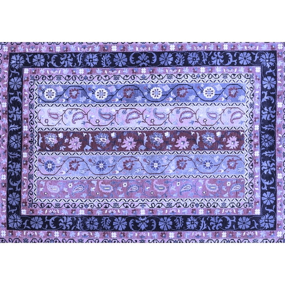 Ahgly Company Indoor Rectangle Abstract Blue Contemporary Area Rugs, 3' x 5'