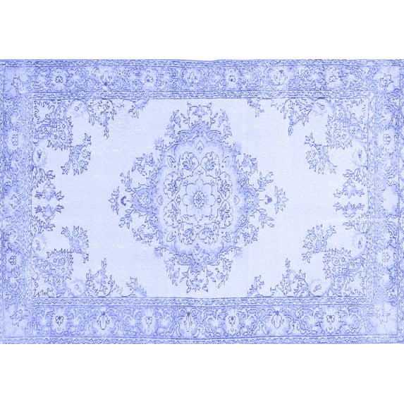 Ahgly Company Indoor Rectangle Abstract Blue Contemporary Area Rugs, 4' x 6'