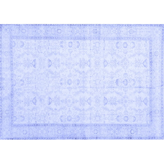 Ahgly Company Indoor Rectangle Abstract Blue Contemporary Area Rugs, 4' x 6'