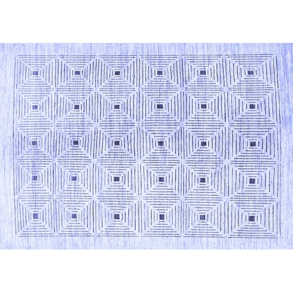 Ahgly Company Indoor Rectangle Abstract Blue Contemporary Area Rugs, 4' x 6'