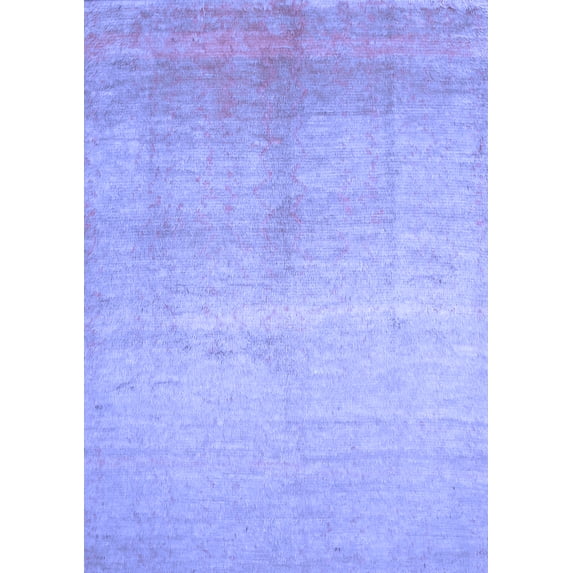 Ahgly Company Indoor Rectangle Abstract Blue Contemporary Area Rugs, 5' x 7'