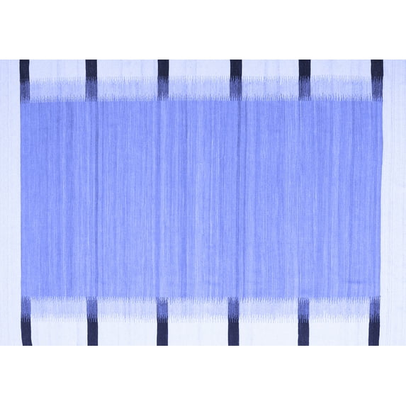 Ahgly Company Indoor Rectangle Abstract Blue Contemporary Area Rugs, 7' x 10'