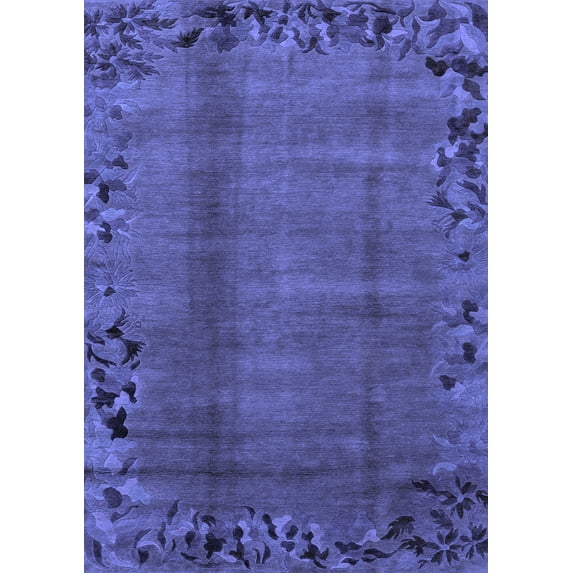 Ahgly Company Indoor Rectangle Abstract Blue Modern Area Rugs, 2' x 3'