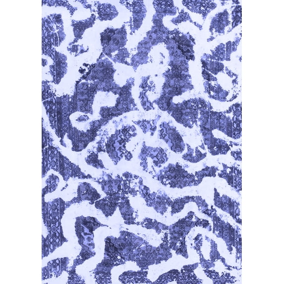 Ahgly Company Indoor Rectangle Abstract Blue Modern Area Rugs, 2' x 3'