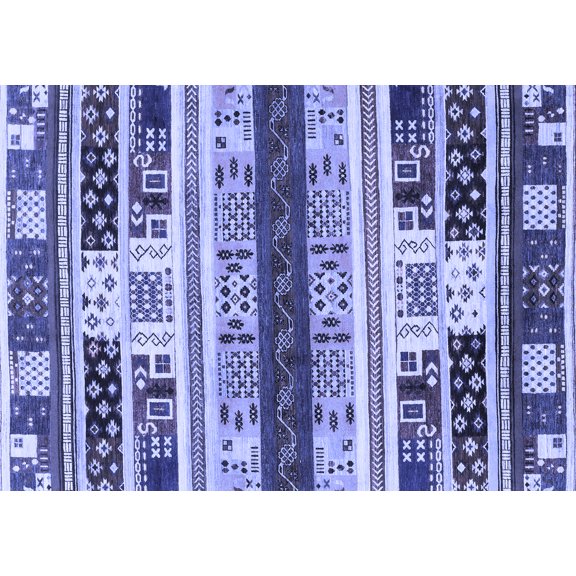 Ahgly Company Indoor Rectangle Abstract Blue Modern Area Rugs, 2' x 4'