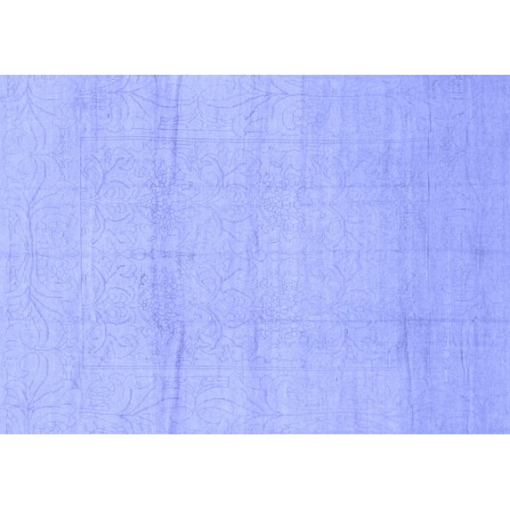 Ahgly Company Indoor Rectangle Abstract Blue Modern Area Rugs, 2' x 4'