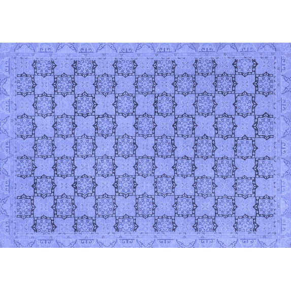 Ahgly Company Indoor Rectangle Abstract Blue Modern Area Rugs, 2' x 4'