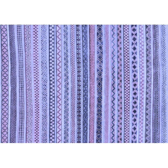 Ahgly Company Indoor Rectangle Abstract Blue Modern Area Rugs, 2' x 4'
