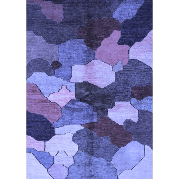 Ahgly Company Indoor Rectangle Abstract Blue Modern Area Rugs, 2' x 5'