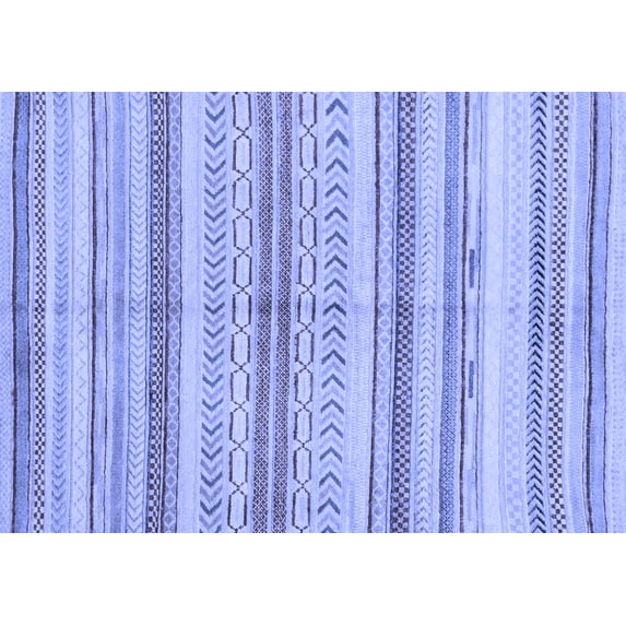 Ahgly Company Indoor Rectangle Abstract Blue Modern Area Rugs, 4' x 6'