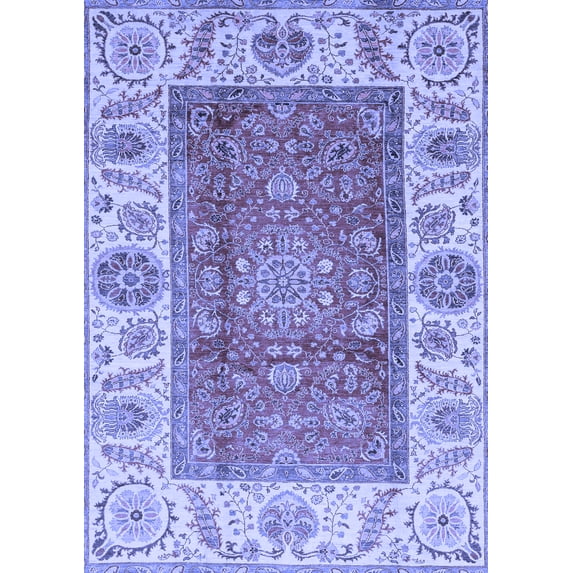 Ahgly Company Indoor Rectangle Abstract Blue Modern Area Rugs, 4' x 6'
