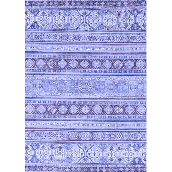 Ahgly Company Indoor Rectangle Abstract Blue Modern Area Rugs, 7' x 10'