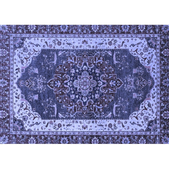 Ahgly Company Indoor Rectangle Abstract Blue Modern Area Rugs, 7' x 9'