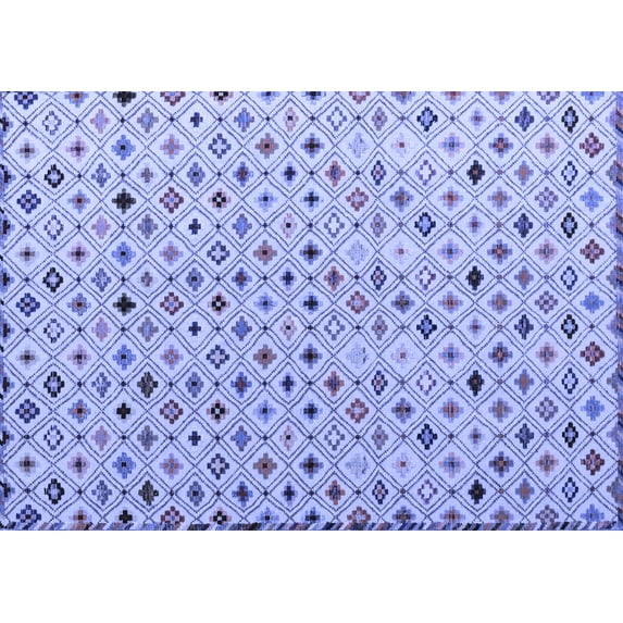 Ahgly Company Indoor Rectangle Abstract Blue Modern Area Rugs, 8' x 12'