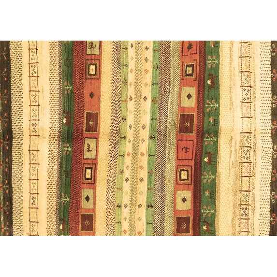 Ahgly Company Indoor Rectangle Abstract Brown Contemporary Area Rugs, 3' x 5'