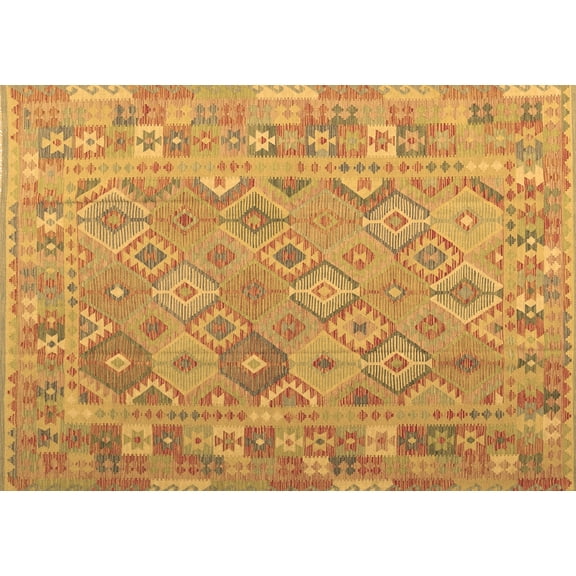 Ahgly Company Indoor Rectangle Abstract Brown Contemporary Area Rugs, 3' x 5'