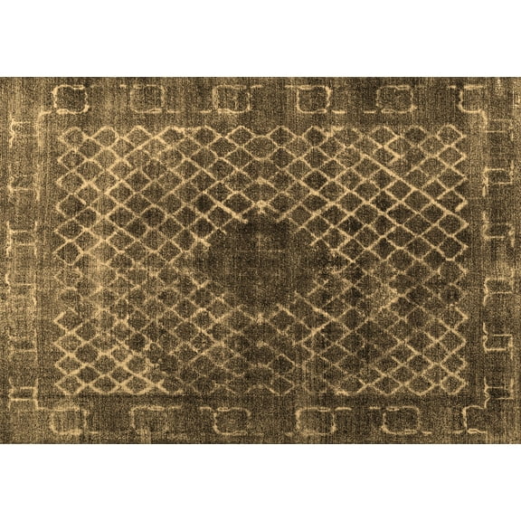 Ahgly Company Indoor Rectangle Abstract Brown Contemporary Area Rugs, 5' x 7'