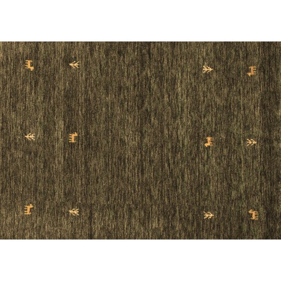 Ahgly Company Indoor Rectangle Abstract Brown Contemporary Area Rugs, 5' x 7'