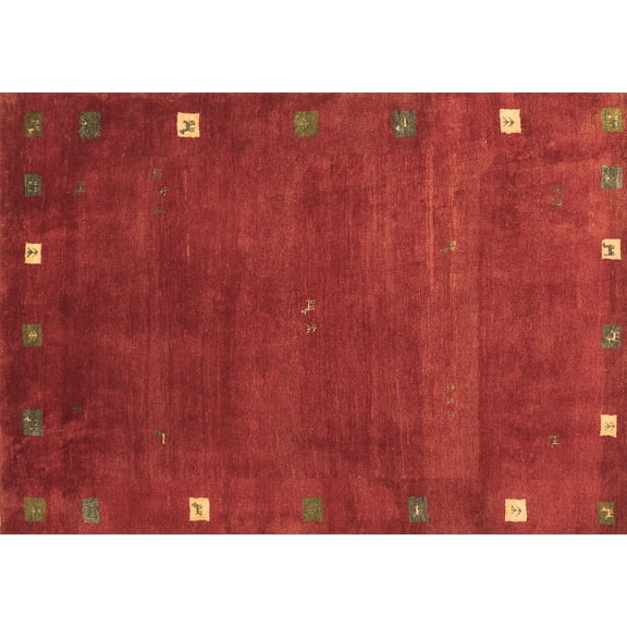 Ahgly Company Indoor Rectangle Abstract Brown Contemporary Area Rugs, 5' x 7'