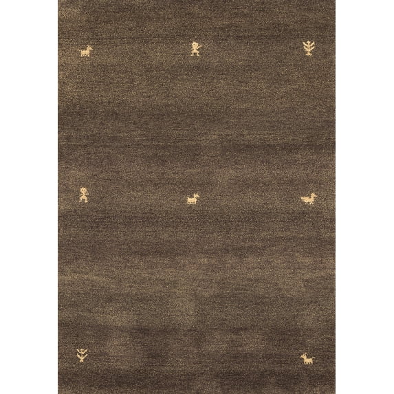 Ahgly Company Indoor Rectangle Abstract Brown Contemporary Area Rugs, 7' x 10'