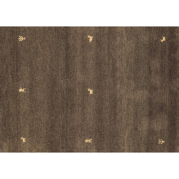 Ahgly Company Indoor Rectangle Abstract Brown Contemporary Area Rugs, 7' x 10'