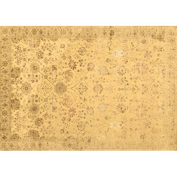 Ahgly Company Indoor Rectangle Abstract Brown Contemporary Area Rugs, 7' x 9'