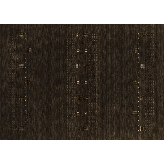 Ahgly Company Indoor Rectangle Abstract Brown Contemporary Area Rugs, 7' x 9'