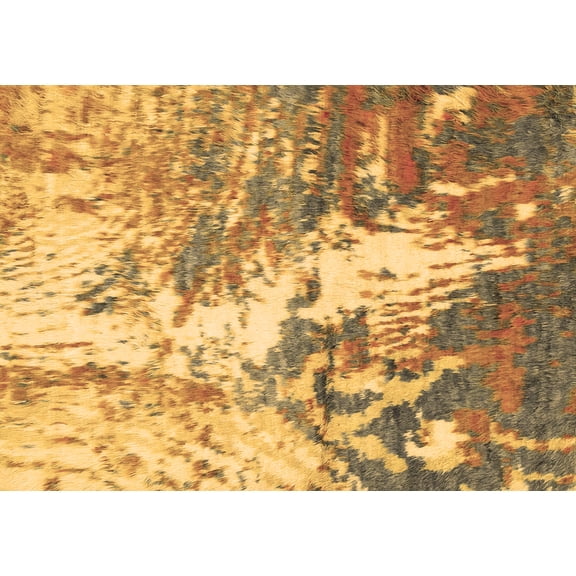 Ahgly Company Indoor Rectangle Abstract Brown Modern Area Rugs, 2' x 3'