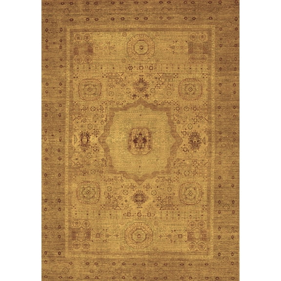 Ahgly Company Indoor Rectangle Abstract Brown Modern Area Rugs, 2' x 3'