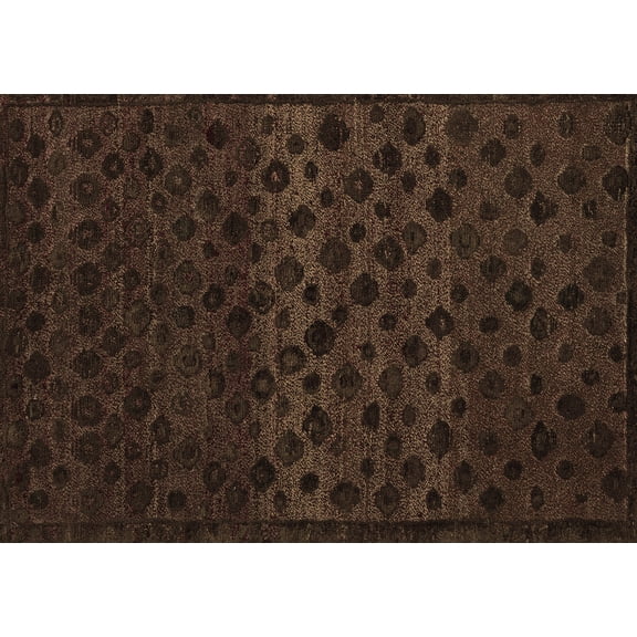 Ahgly Company Indoor Rectangle Abstract Brown Modern Area Rugs, 2' x 3'