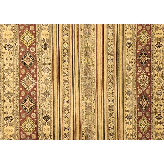 Ahgly Company Indoor Rectangle Abstract Brown Modern Area Rugs, 2' x 3'