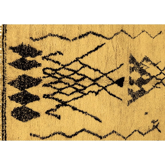 Ahgly Company Indoor Rectangle Abstract Brown Modern Area Rugs, 2' x 3'