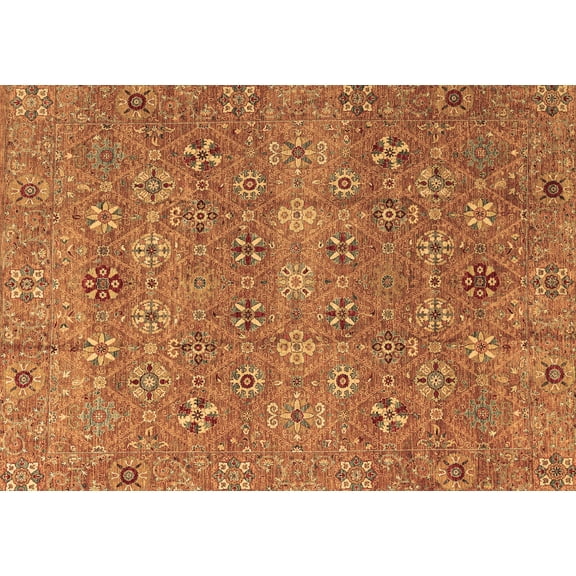 Ahgly Company Indoor Rectangle Abstract Brown Modern Area Rugs, 2' x 3'