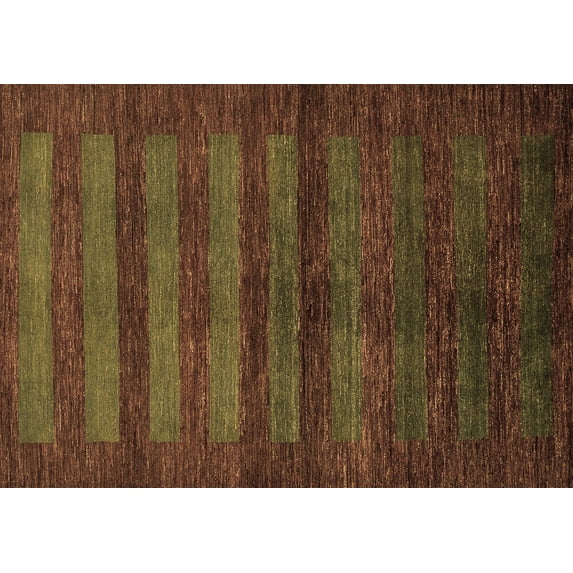 Ahgly Company Indoor Rectangle Abstract Brown Modern Area Rugs, 2' x 3'
