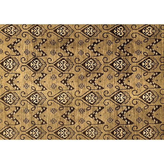 Ahgly Company Indoor Rectangle Abstract Brown Modern Area Rugs, 3' x 5'