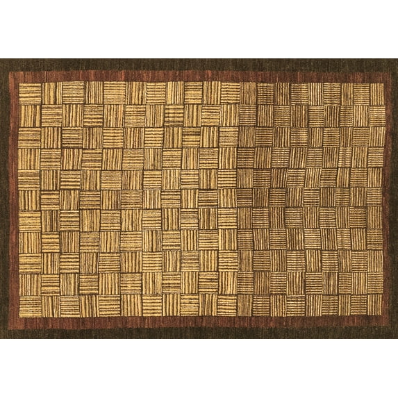 Ahgly Company Indoor Rectangle Abstract Brown Modern Area Rugs, 3' x 5'