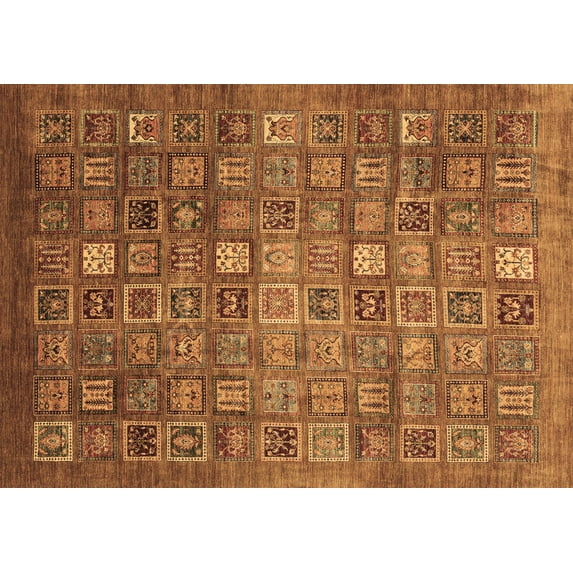 Ahgly Company Indoor Rectangle Abstract Brown Modern Area Rugs, 3' x 5'
