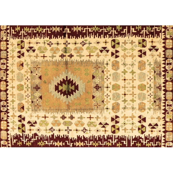 Ahgly Company Indoor Rectangle Abstract Brown Modern Area Rugs, 4' x 6'