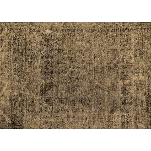 Ahgly Company Indoor Rectangle Abstract Brown Modern Area Rugs, 5' x 7'