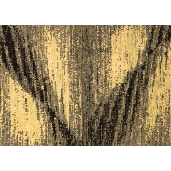 Ahgly Company Indoor Rectangle Abstract Brown Modern Area Rugs, 5' x 7'