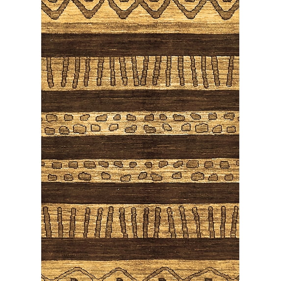 Ahgly Company Indoor Rectangle Abstract Brown Modern Area Rugs, 5' x 7'