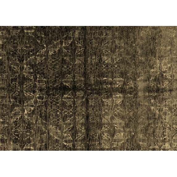 Ahgly Company Indoor Rectangle Abstract Brown Modern Area Rugs, 5' x 7'