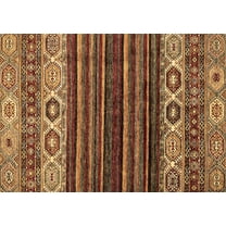 Ahgly Company Indoor Rectangle Abstract Brown Modern Area Rugs, 5' x 7'