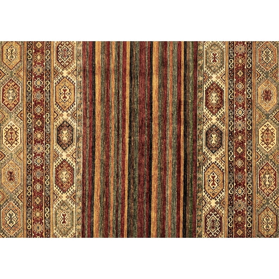 Ahgly Company Indoor Rectangle Abstract Brown Modern Area Rugs, 5' x 7'