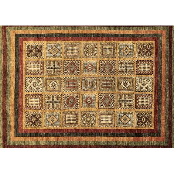 Ahgly Company Indoor Rectangle Abstract Brown Modern Area Rugs, 5' x 7'