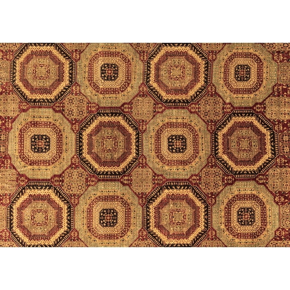 Ahgly Company Indoor Rectangle Abstract Brown Modern Area Rugs, 5' x 8'
