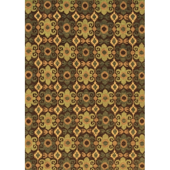 Ahgly Company Indoor Rectangle Abstract Brown Modern Area Rugs, 7' x 10'